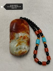 和田玉原石雕瑞兽把件，原石籽料 雕刻精美 皮色润泽 品相完好