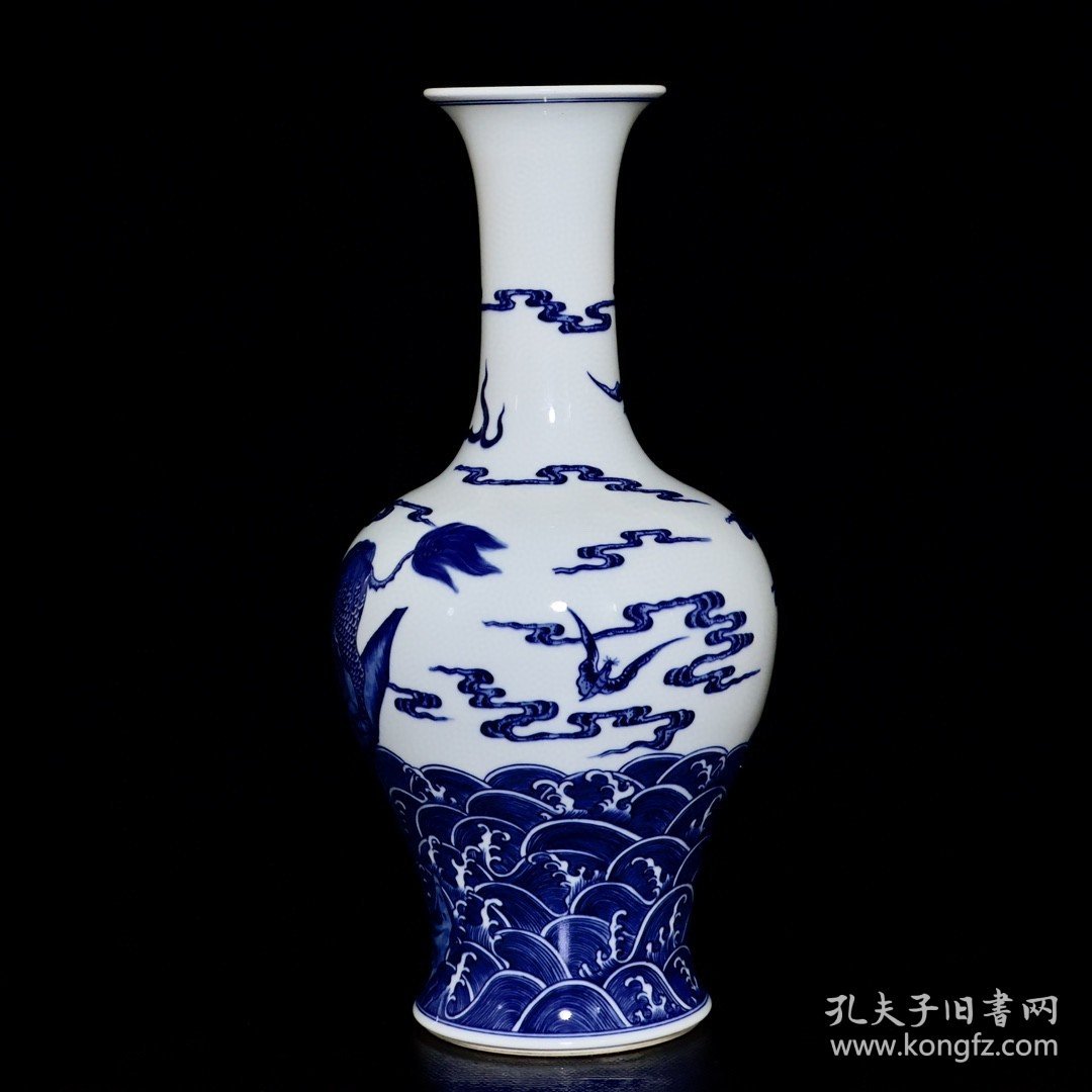 清雍正青花福在眼前麒麟纹赏瓶2 37/18厘米