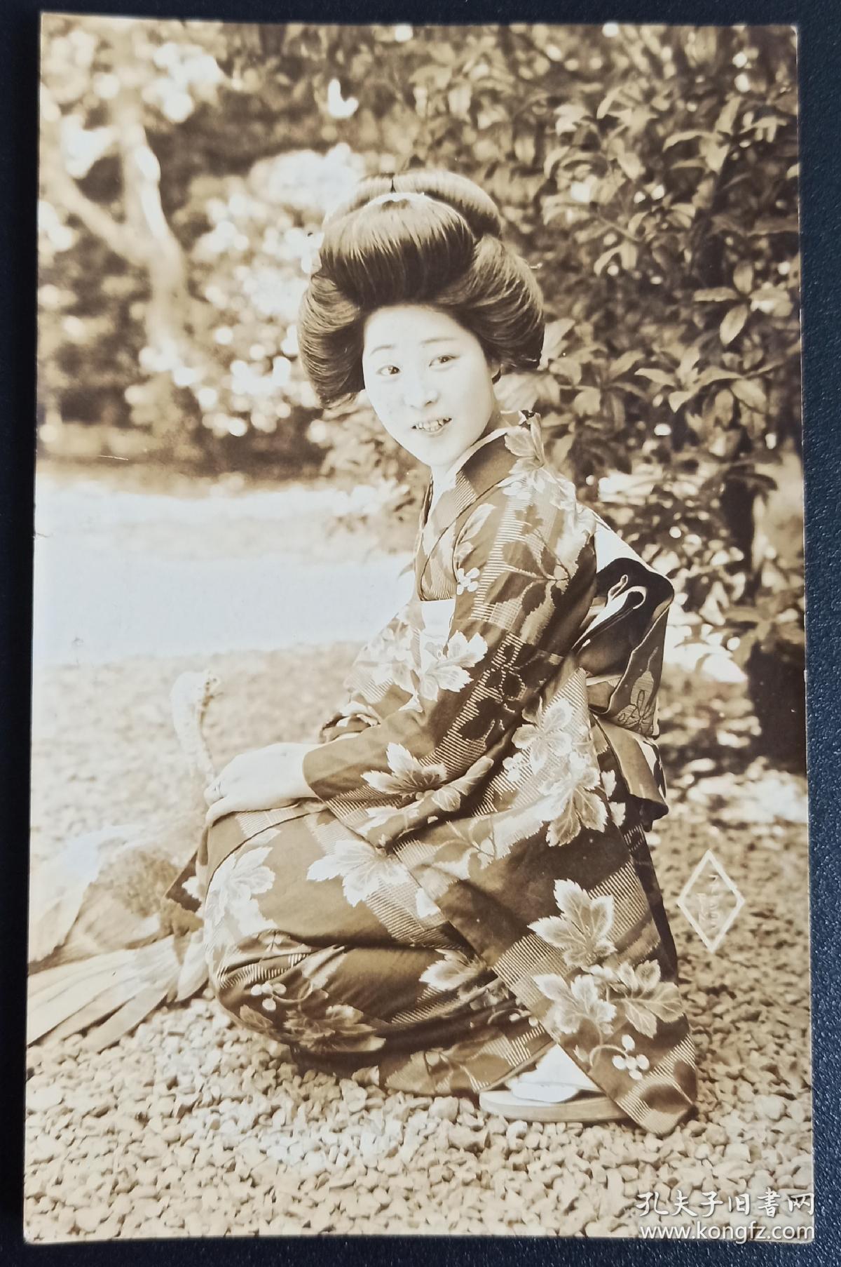 民国银盐老照片 明星照 和服艺伎美女 著名影星 森静子 品好如图