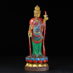旧藏古法琉璃佛像水月观音佛像一尊，长12厘米宽10厘米高31.5厘米，重2587克