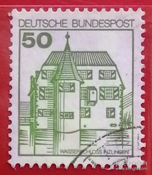 联邦德国邮票 西德 1979-1982年 城堡与宫殿 第2组 因茨林根水上宫 8-3 信销