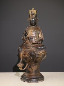 铜老佛像【自在观音菩萨】 高48厘米长19厘米宽19厘米重5200克