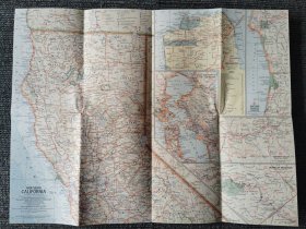 National Geographic国家地理杂志地图系列之1966年5月 California 加利福尼亚州地图