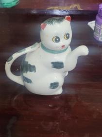 七十年代瓷猫茶壶