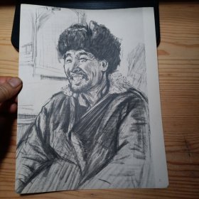 16开人物素描散页画一张