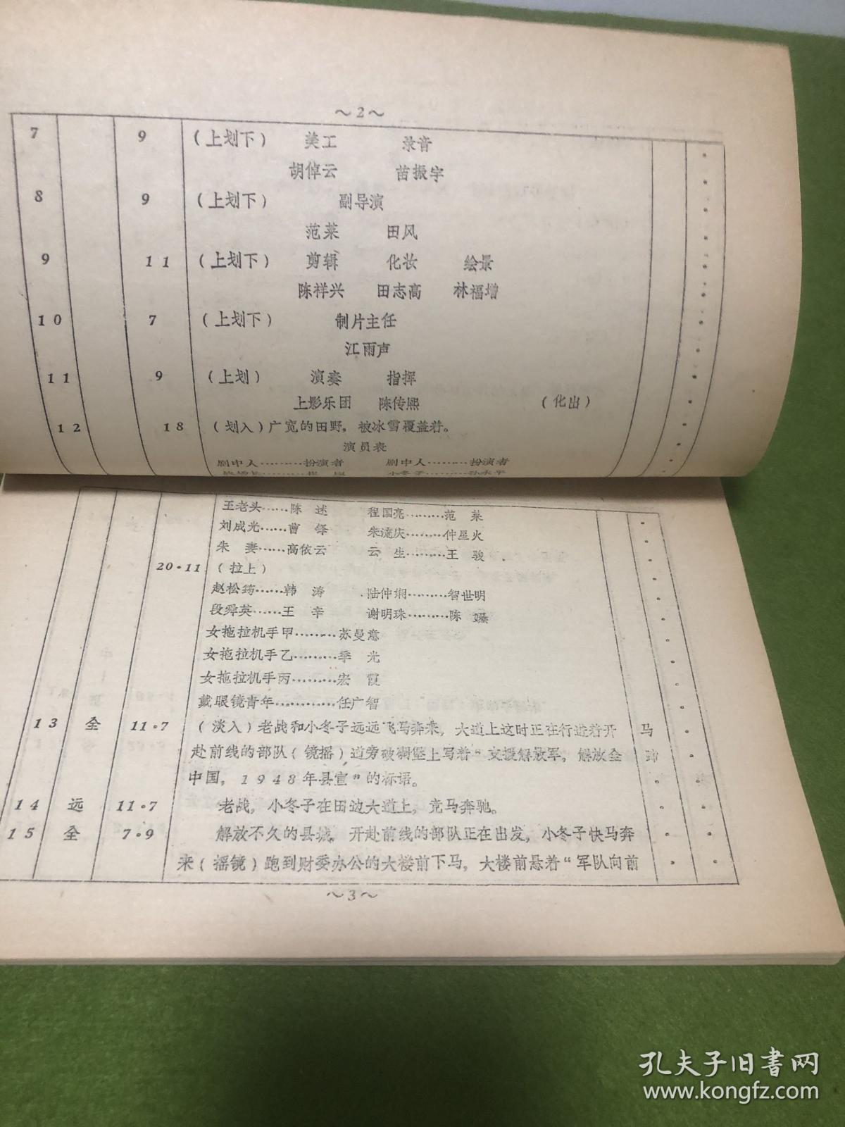 五十年代老兵新传电影台本，彩色艺术片，《老兵新传》是上海海燕电影制片厂1958年摄制的剧情片，由沈浮执导，崔嵬、仲星火、孙永平、陈述、顾也鲁等出演，于1959年上映。该片是新中国第一部35毫米彩色宽银幕立体声影片，第一届莫斯科国际电影节技术成就银质奖章