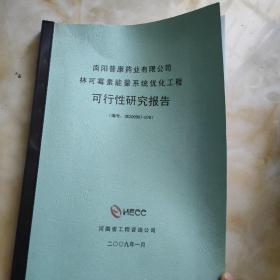 南阳普康药业有限公司 林可霉素能量系统优化工程 可行性研究报告