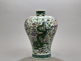 清乾隆斗彩龙纹梅瓶 古玩古董古瓷器老货收藏1