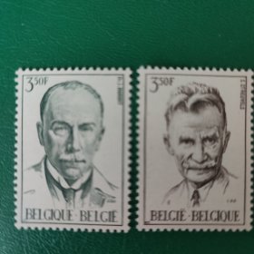 比利时邮票 1971年比利时名人-细菌学家波尔德 作家斯特勒菲尔斯 2全新
