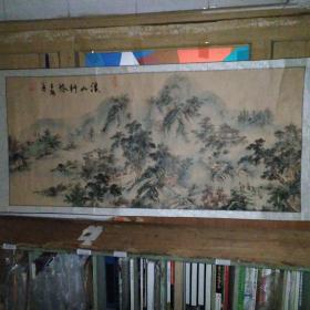 溪山行旅 国画 画心约130 × 60 cm