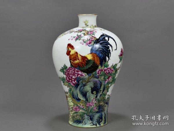 清雍正珐琅彩大吉大利鸡趣纹梅瓶 32/21