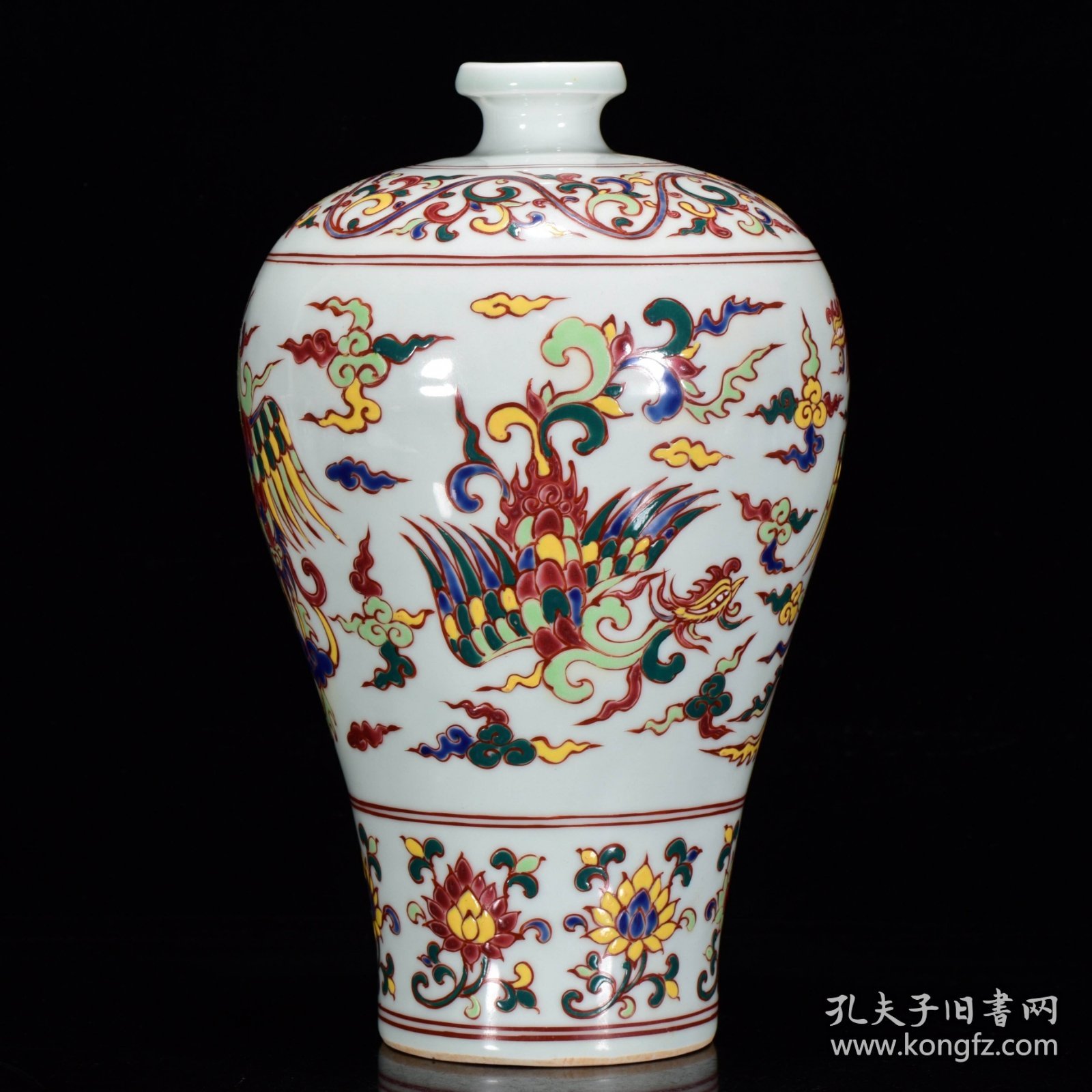 明宣德年五彩凤纹梅瓶30*18m