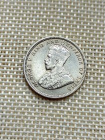 英属海峡殖民地20分银币 1935年乔治五世 5.43克高银 底光极美品 漂亮的品相非常难得 yz0360