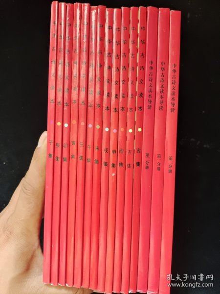 中华古诗文读本1-12 导读 全三册 16开 15本合售