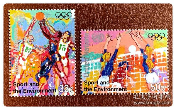 联合国邮票：1995年发行的《体育与环境》（全2枚）