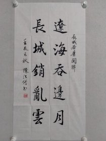 保真书画，少将后勤指挥学院原副政委 ，陈法僧书法一幅96.5×50cm软片