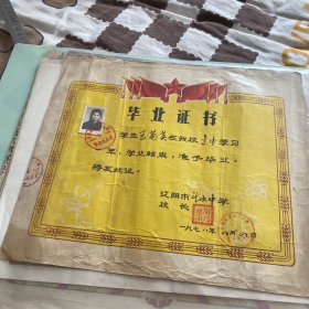 辽阳市望水中学毕业证书1978年