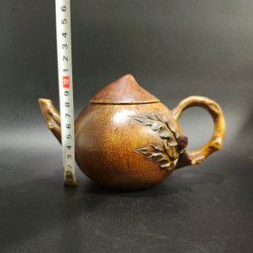 紫砂寿桃壶