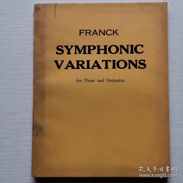 FRANCK SYMPHONIC VARIATIONS 弗兰克：交响变奏曲（袖珍总谱）内页干净