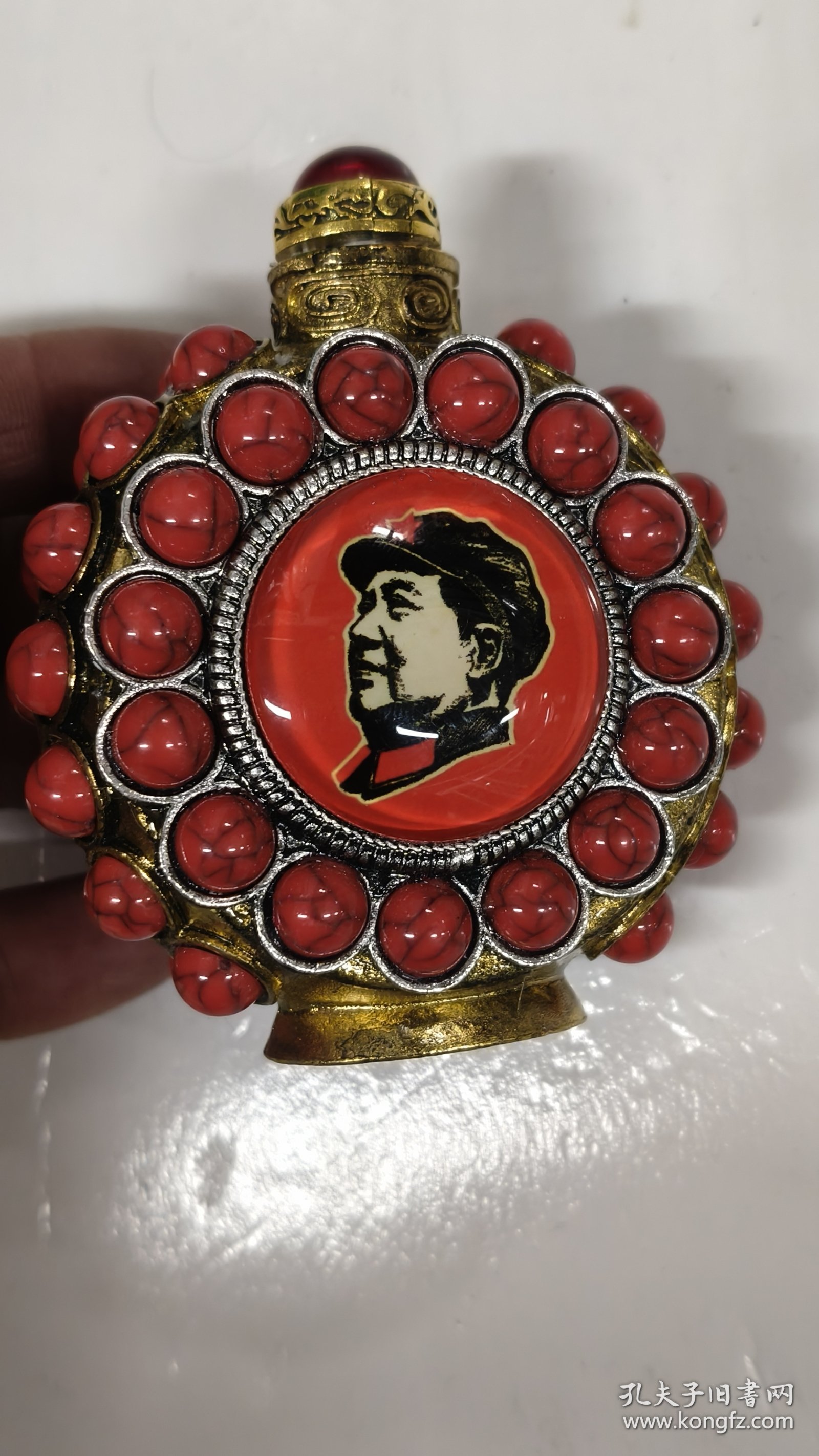 毛主席铜镶松石《鼻烟壶》漂亮