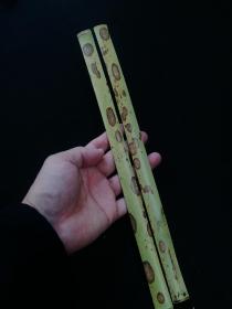 梅鹿竹扇料，尺寸:33x1.7cm。