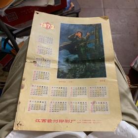 1973年 年历画 我是海燕 油画 潘家峻画  江西赣州印刷厂