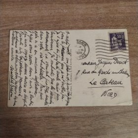百年实寄明信片【1890～1948】【 有邮票 加盖印章 珍贵 稀少 文献价值极高】正面文字是主题、反文字是出版社等信息，手写内容及手稿、签名等 可自行翻译 研究， 装册 装框欣赏都非常漂亮有意思。百年实寄明信片编号574