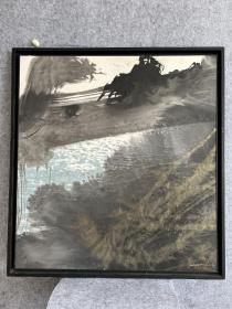 著名艺术家，服装设计大师张肇达先生展览当代抽象水墨，2013年创作，尺寸：97×90cm！