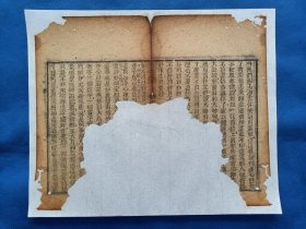 古籍散页【红楼梦】一页 ，编号 18，破损缺纸比较严重，已经手工托纸。这是一张古籍散页，不是一本书，作品尺寸：24*20厘米。