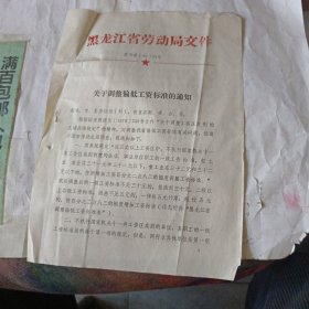 黑龙江省关于调整偏低工资标准的通知。