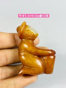 旧藏●精品和田玉精雕人物把件