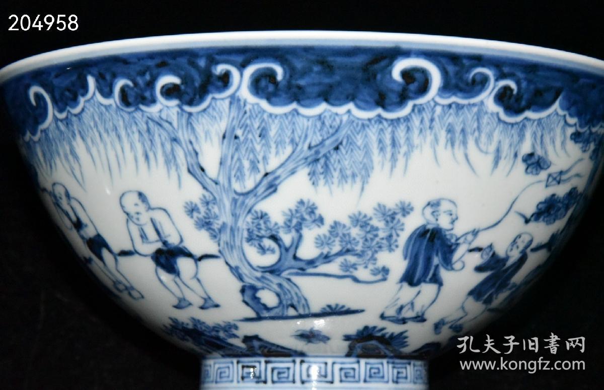 珍藏明代宣德青花婴戏图碗