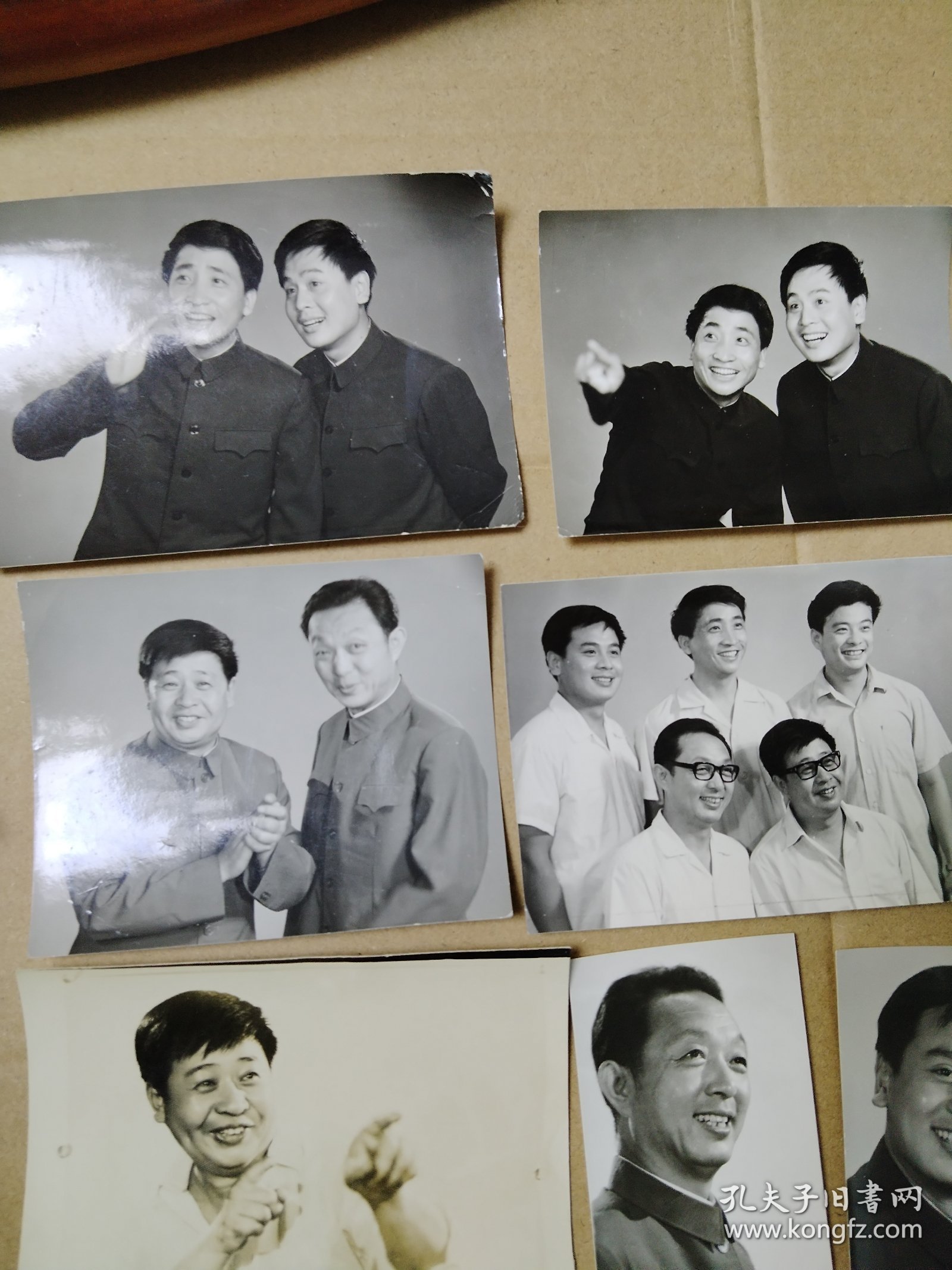 相声表演艺术家 七八十年代，赵振铎 唐杰忠 马季 李金斗 姜昆 梁厚民 照片一组17张，其中4张带底片