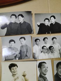 相声表演艺术家 七八十年代，赵振铎 唐杰忠 马季 李金斗 姜昆 梁厚民 照片一组17张，其中4张带底片