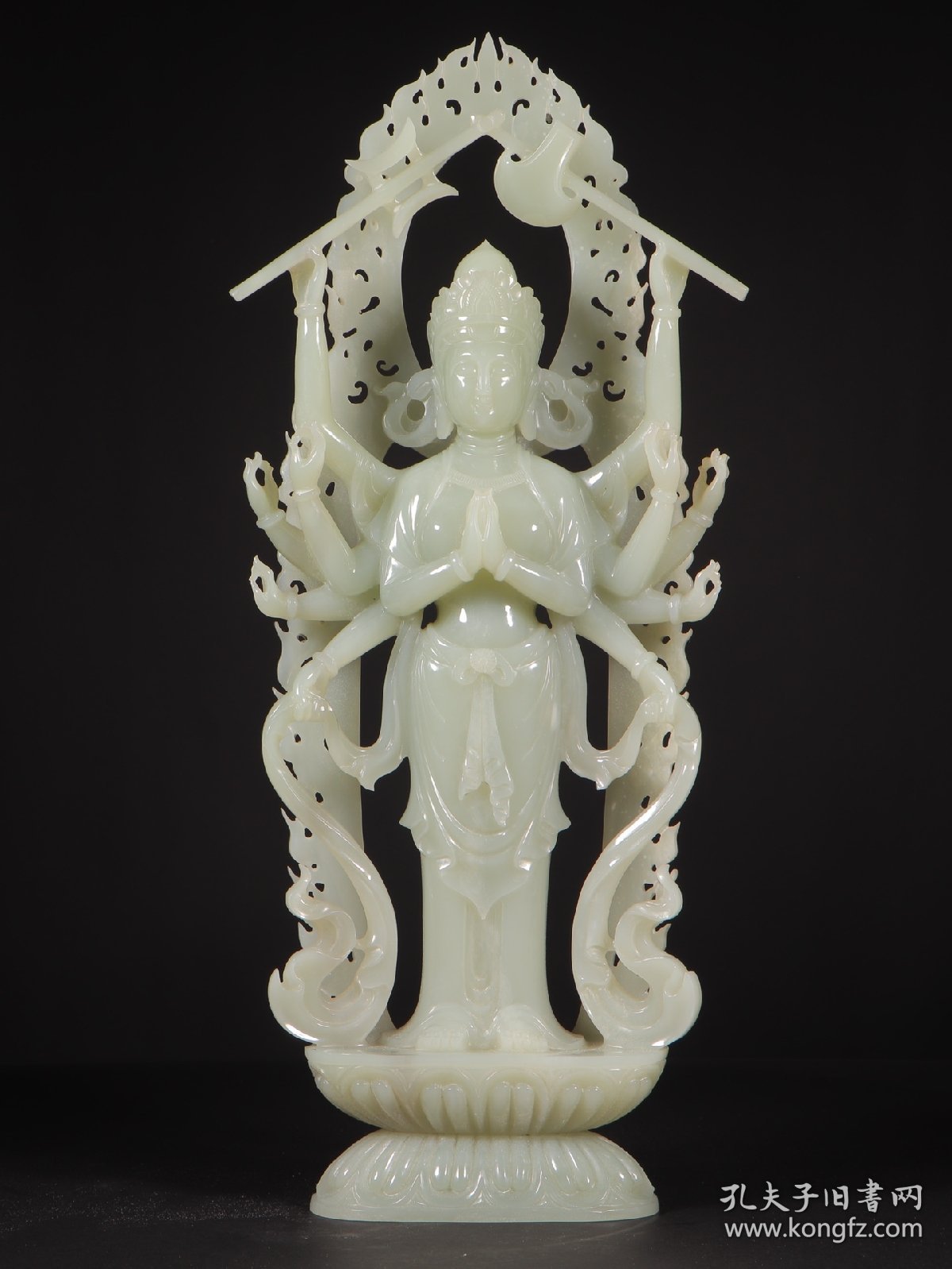 旧藏和田玉多臂佛