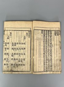 旧藏【監本易經】全套两册共四大卷,正韵字体,善成堂藏版。含盖万有,纲纪群伦,是中华文化的杰出代表;广大精微,包罗万象,亦是中华文明的源头。其内容涉及哲学、政治、生活、文学、艺术、科学等诸多领域,是群经之首,儒家、道家共同的经典。单页尺寸24.8/15.3cm,保老保真、部分内容如图!