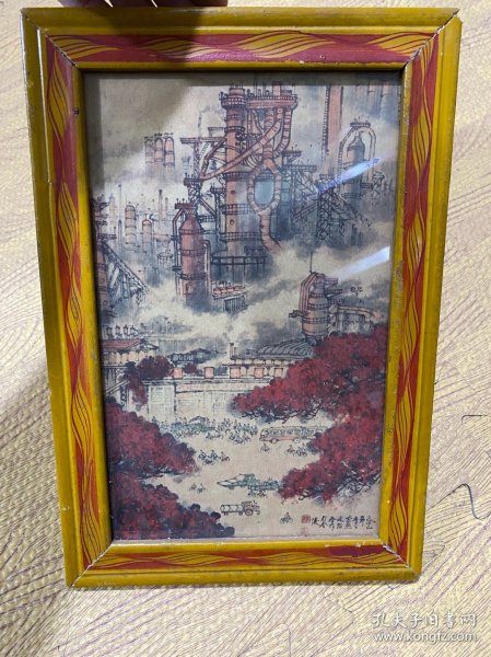 70年代木框画镜框画挂画
