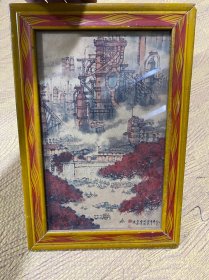 70年代木框画镜框画挂画