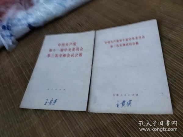 中国共产党第十一届中央委员会第三次全体会议公报。