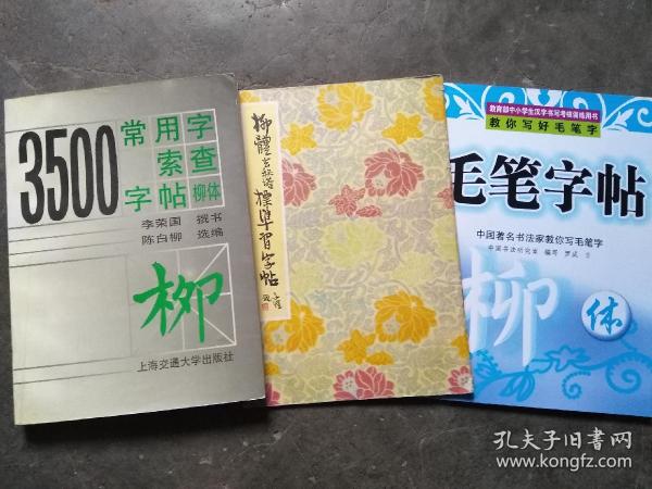 3500常用字索查字帖柳体  柳体玄秘塔碑习字帖丶柳体楷书描红字帖（三册合售）