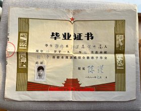 1981年 常州市第二中学毕业证书——好品包邮！