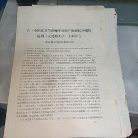 在《全国在京革命师生向资产阶级反动路线猛烈开火誓师大会》上的发言