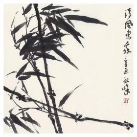 保真书画，周韶峰精致国画小品《清风惠我》，44×44cm，软片，展览作品。周韶峰，湘潭市中国画艺委会副主任，湘乡市美协副主席，中国国家画院邢少臣工作室助教，湖南工程学院客座教授，当代大写意花鸟画优秀画家。