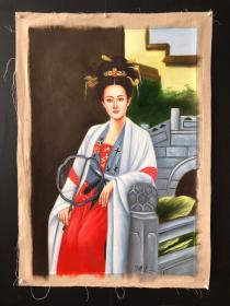 油画134【陈逸飞】手绘油画，104*74cm左右

实物拍摄，一物一图