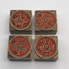 四大神兽铜印章套装