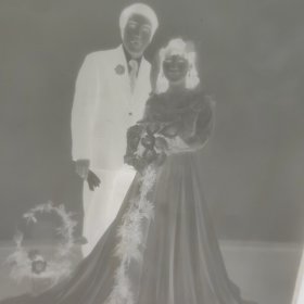 老照片【结婚照】黑白底片