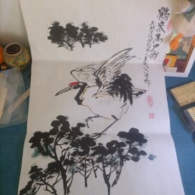 鹤来万户寿 画稿（松柏、仙鹤图）书画作品