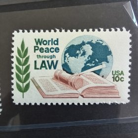 USAn美国1975 世界和平法律大会 雕刻版外国邮票 新 1全 下边齿不好，如图