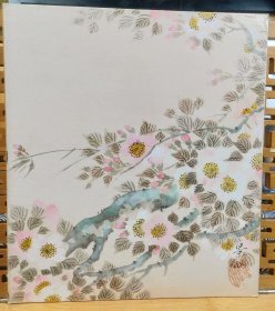 早春的梅 景仙纯手绘日本精品色卡 长27cm宽24Cm，旧品，画功佳。