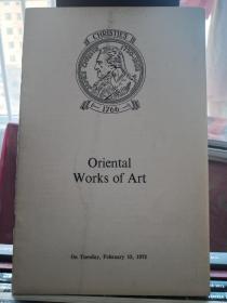 1973年 英国佳士得拍卖行印制 《Oriental Works of Art（东方书画作品）》拍卖图录英文版平装一册 （内收从中国、日本、印度、埃及等国流失的文物艺术品一百余件） HXTX110850
